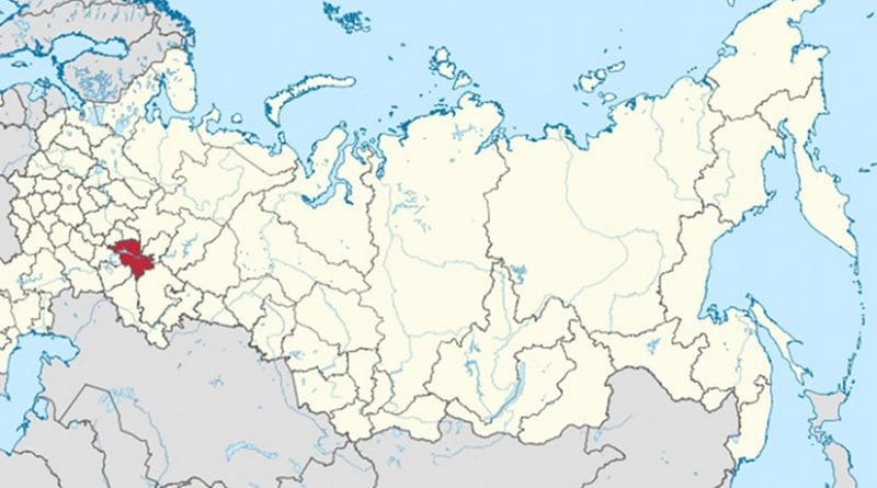 Location of Tatarstan in Russia. Source: Wikipedia Commons.