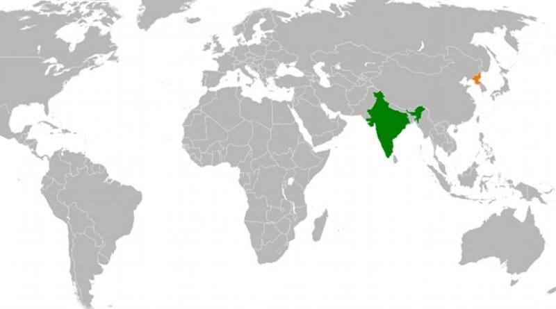 Locations of India and North Korea. Source: Wikipedia Commons.