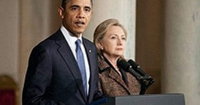 United States' Barack Obama and Hillary Clinton.