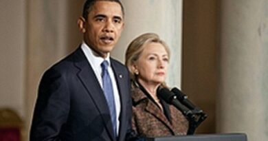 United States' Barack Obama and Hillary Clinton.