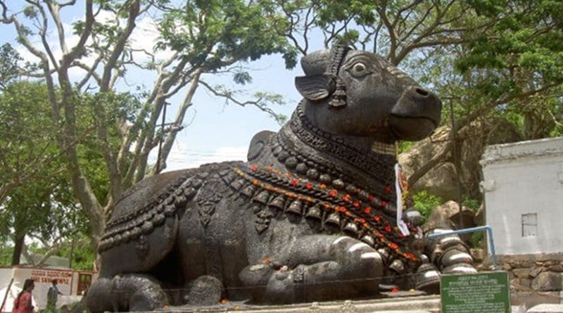 Monument of a cow in India.