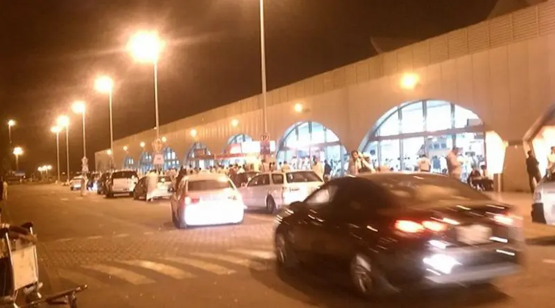 King Abdulaziz International Airport in Jeddah, Saudi Arabia. Photo by Arbitrarily0, Wikipedia Commons.