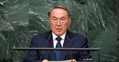 Kazakh President Nursultan Nazarbayev addressing the UN General Assembly in September 2015. Credit: almaty.sites.unicnetwork.org