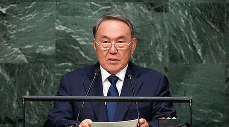 Kazakh President Nursultan Nazarbayev addressing the UN General Assembly in September 2015. Credit: almaty.sites.unicnetwork.org