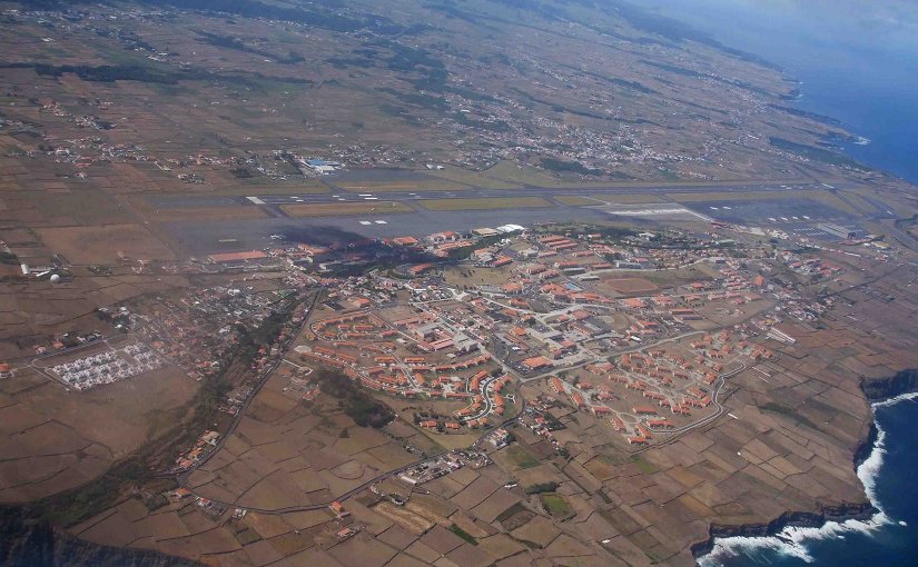 Lajes Field, as seen from the southeast coast of the island of Terceira, Portugal. Photo Credit: José Luís Ávila Silveira/Pedro Noronha e Costa, Wikipedia Commons.