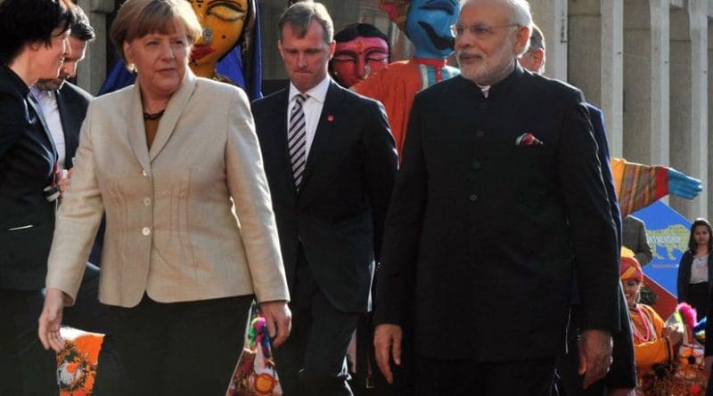 India's Prime Minister Narendra Modi and Germany's Chancellor Angela Merkel. Photo Credit: Narendra Modi, Wikipedia Commons.