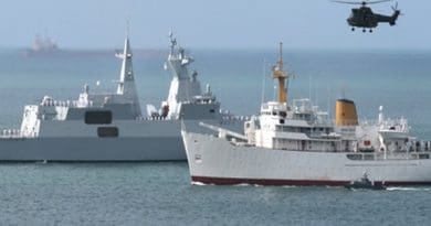 South Africa Navy showcasing its Frigate that is used to patrol the Mozambican Channel. Photo Credit: South Africa Navy.