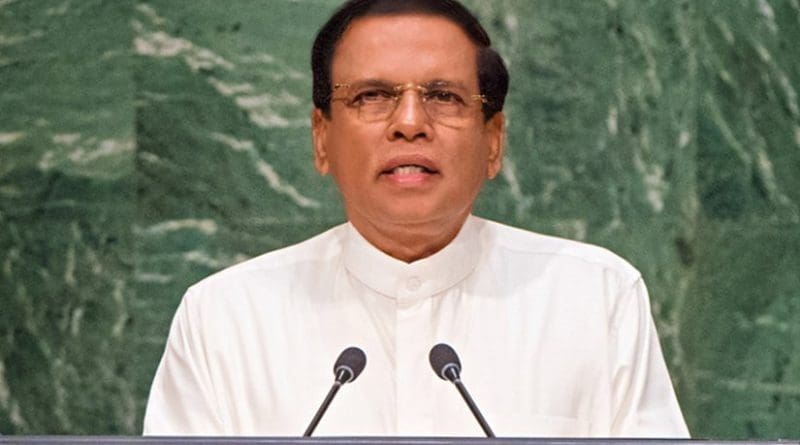 Sri Lanka President Maithripala Sirisena speaks at United Nations.