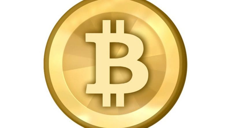 Bitcoin logo. Source: Wikipedia Commons.