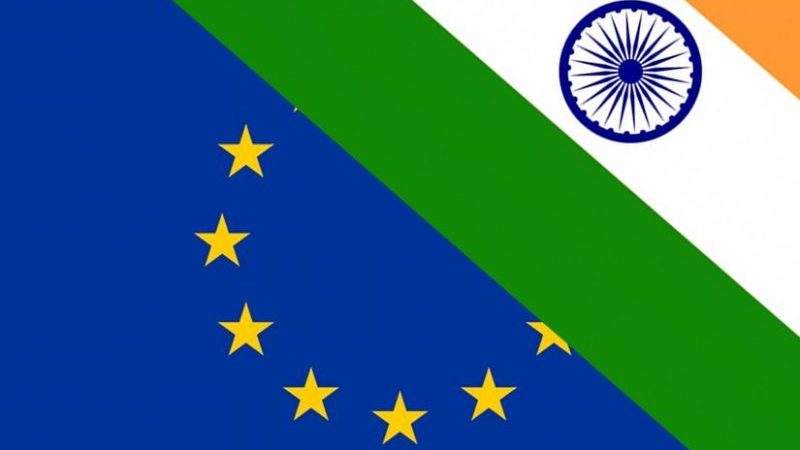 Flags of European Union and India