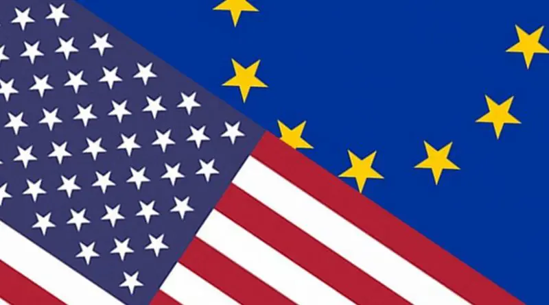 Flags of European Union and United States