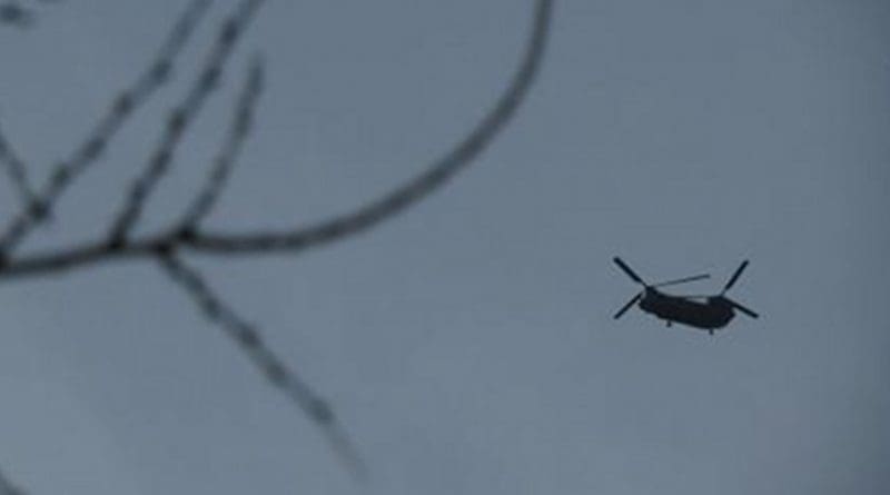Helicopter over Kabul, Afghanistan. Photo Credit: Voices for Creative Nonviolence
