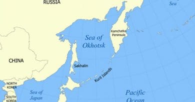Location of the Kuril Islands in the Western Pacific between Japan and the Kamchatka Peninsula of Russia. Source: Wikipedia Commons.