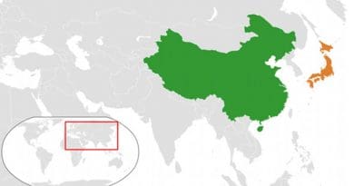 Location of China and Japan. Source: Wikipedia Commons.