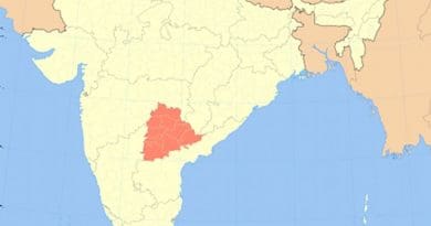 Location of Location of Telangana in India. Source: Wikipedia Commons.