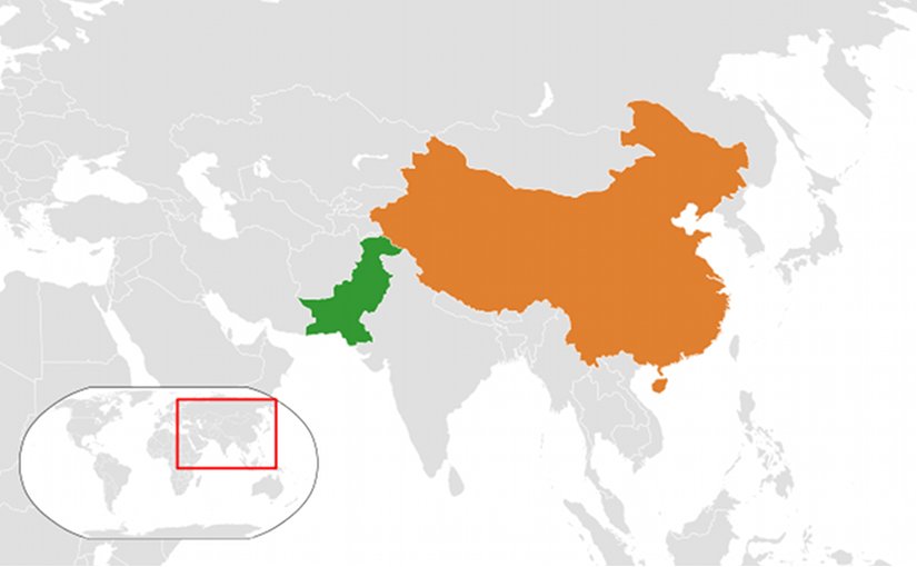 Locations of China and Pakistan. Source: Wikipedia Commons.