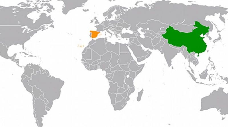 Locations of China and Spain. Source: Wikipedia Commons.