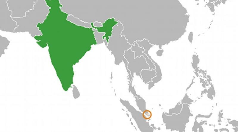 Locations of India and Singapore. Source: Wikipedia Commons.