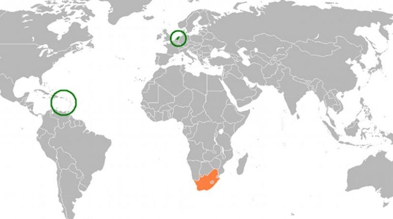 Locations of Netherlands and South Africa. Source: Wikipedia Commons.