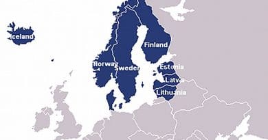 Member states of the Nordic-Baltic Eight. Source: Wikipedia Commons.