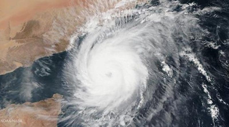 Cyclone Megh approaching Saudi Arabia and Yemen. Photo Credit: NOAA/NASA