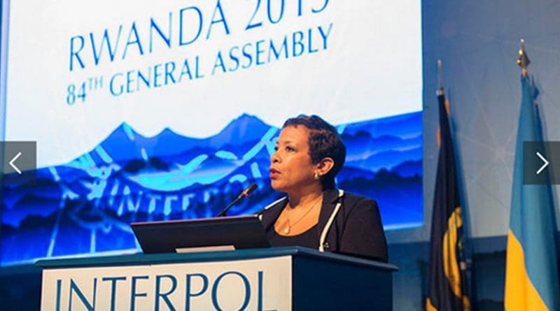 US Attorney General Loretta Lynch at the 84th session of the INTERPOL General Assembly. Photo Credit: INTERPOL.