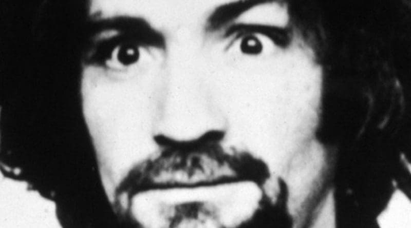 Charles Manson’s mugshot (public domain)