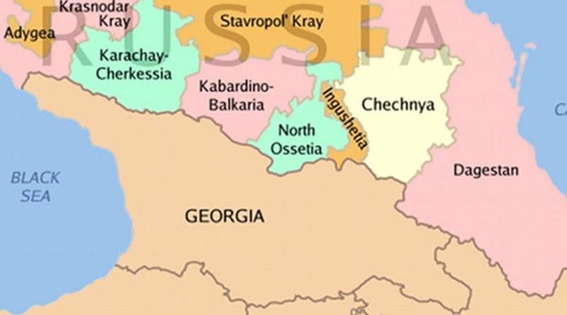North Caucasus regions within the Russian Federation. Source: Wikipedia Commons.