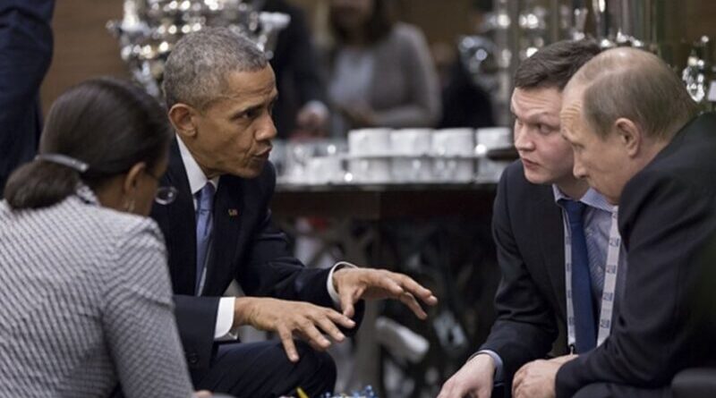 President Barack Obama meets with President Vladimir Putin of Russia on the sidelines of the G20 Summit at Regnum Carya Resort in Antalya, Turkey, Sunday, Nov. 15, 2015. National Security Advisior Susan E. Rice listens at left. (Official White House Photo by Pete Souza)
