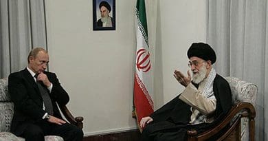 File photo of meeting between Russia's Vladimir Putin and Iran's Ayatollah Khamenei. Photo Credit: Kremlin.ru, Wikipedia Commons.