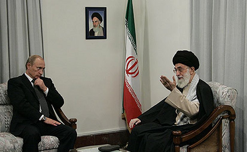 File photo of meeting between Russia's Vladimir Putin and Iran's Ayatollah Khamenei. Photo Credit: Kremlin.ru, Wikipedia Commons.