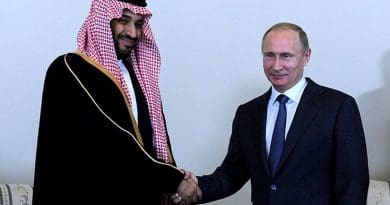 Saudi Arabia's Prince Mohammad with Russian President Vladimir Putin. Source: Kremlin.ru, Wikipedia Commons.