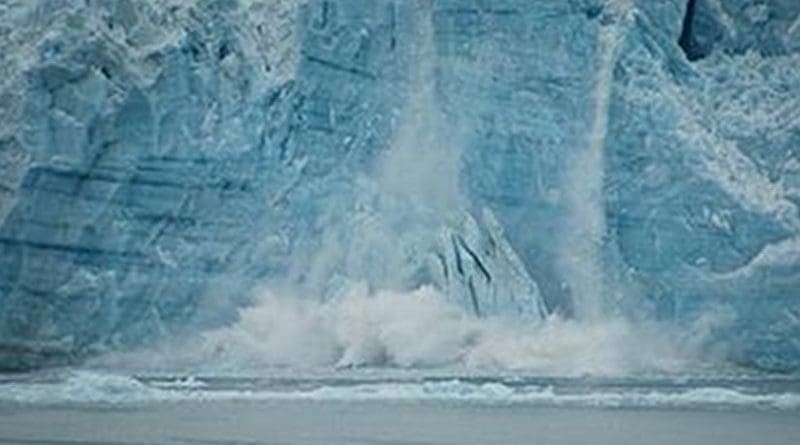Alaska glaciers on-the-move: here, Hubbard Glacier during a calving event. Credit: SE Alaska Scientific Party