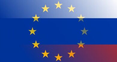 Flags of European Union and Russia