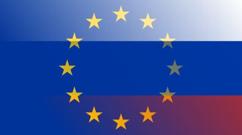 Flags of European Union and Russia