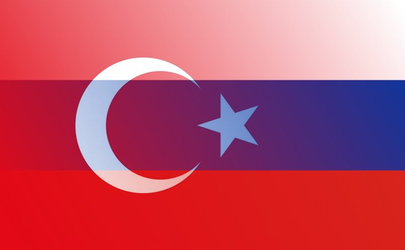 Flags of Turkey and Russia