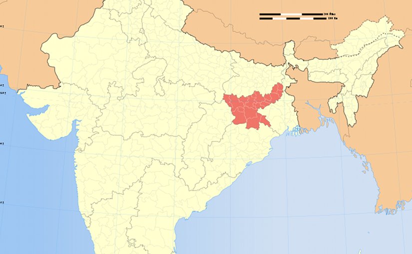 Location of Jharkhand in India. Source: Wikipedia Commons.