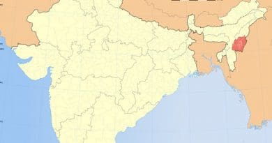 Location of Manipur in India. Source; Wikipedia Commons.