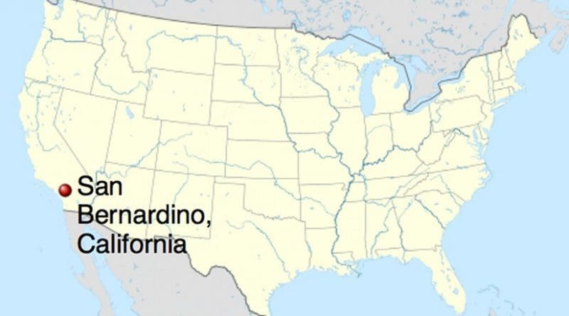 Location of San Bernardino, California. Source: Wikipedia Commons.