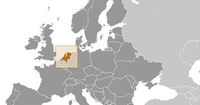 Location of the Netherlands. Source: CIA World Factbook.