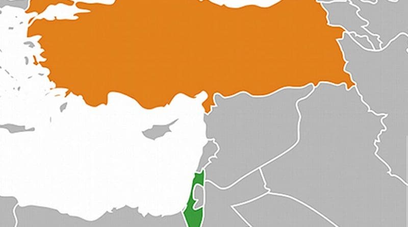 Locations of Israel and Turkey. Source: Wikipedia Commons.