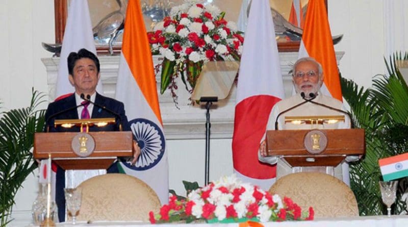 Japan's Shinzo Abe and India's Narendra Modi. Photo Credit: Office of India's Prime Minister.