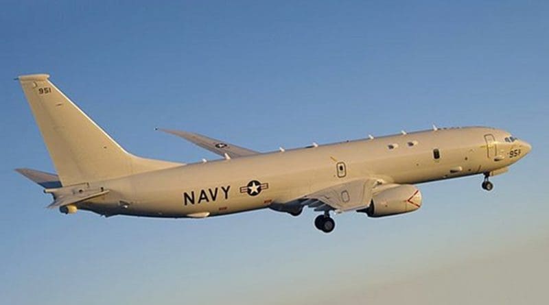 A US Navy P-8A Poseidon plane. Photo by Greg L. Davis, Wikipedia Commons.