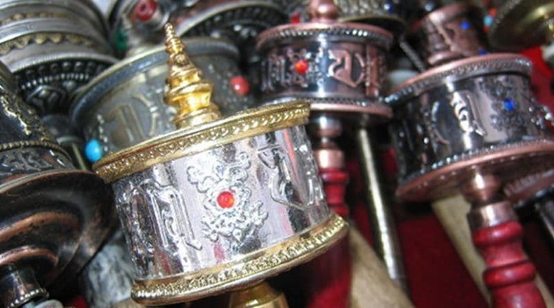 Tibetan prayer wheels.