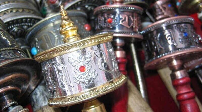 Tibetan prayer wheels.