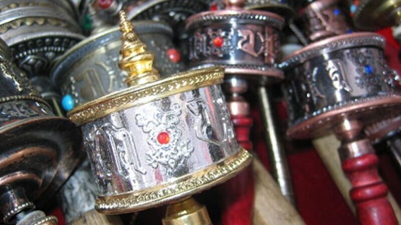 Tibetan prayer wheels.