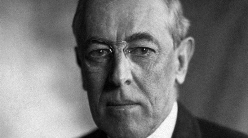Woodrow Wilson. Portrait by Harris & Ewing, Wikipedia Commons.