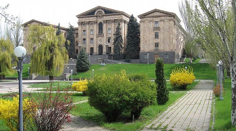 The National Assembly in Yerevan, Armenia. Photo by Kevorkmail, Wikipedia Commons.