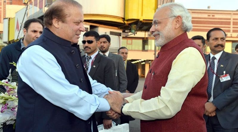 Pakistan's Prime Minister Nawaz Sharif meets India's Premier Narendra Modi. Photo Credit: India Prime Minister Office.