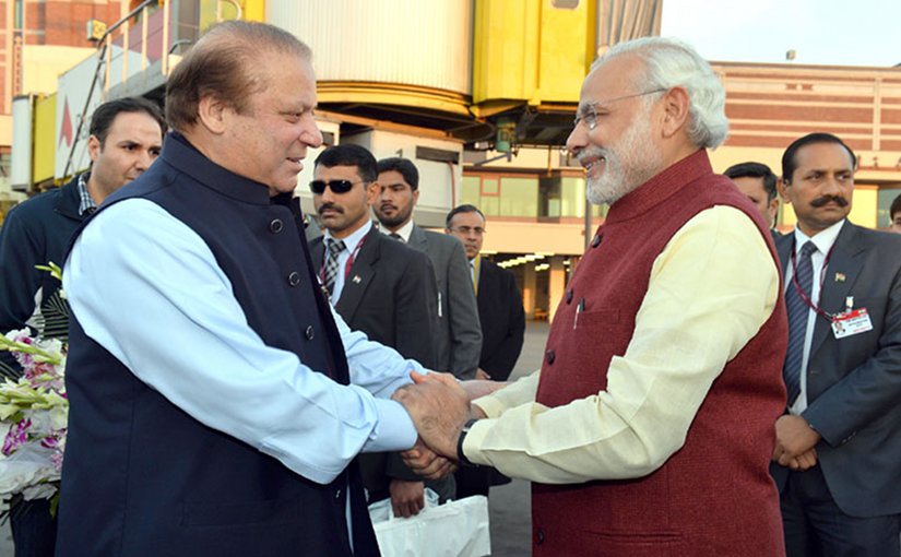 Pakistan's Prime Minister Nawaz Sharif meets India's Premier Narendra Modi. Photo Credit: India Prime Minister Office.